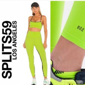 Splits59 Liya Airweight High Waist Legging in Neon Lime - XS - Factory Sealed